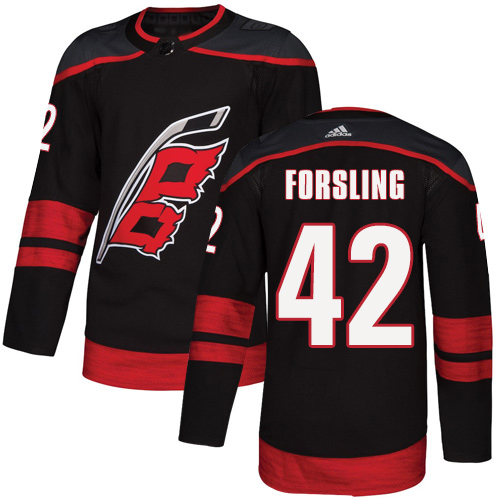 Adidas Hurricanes #42 Gustav Forsling Black Alternate Authentic Stitched Youth NHL Jersey